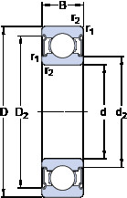 Cuscinetto W 6208-2Z SKF