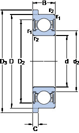 Cuscinetto D/W R8 R-2RZ SKF