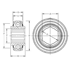 Cuscinetto GW208KRRB5 Timken